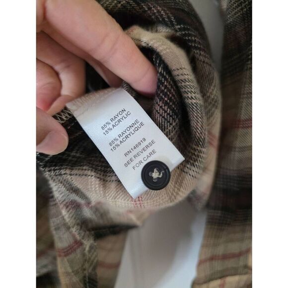 Casa cabana Check Button Down Shirt M - Picture 7 of 9